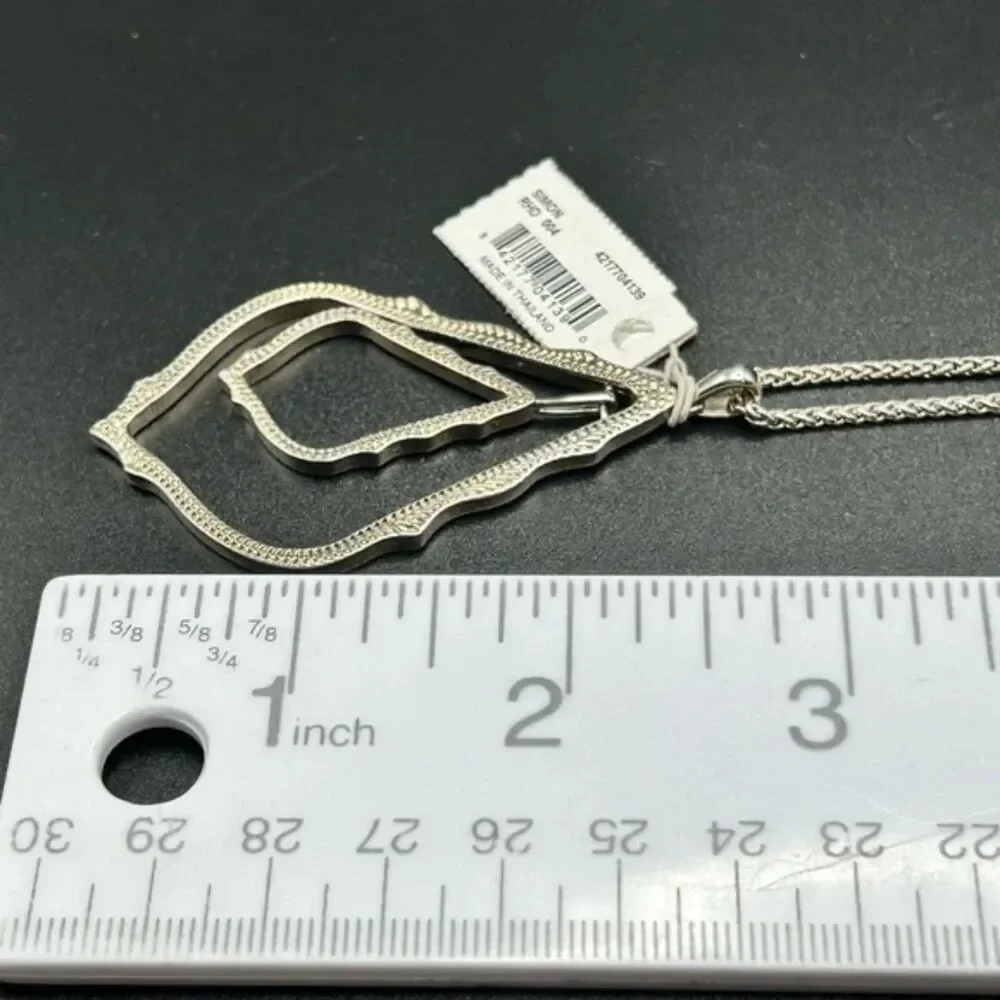 NWOT Kendra Scott Simon Pendant Necklace Silver_8
